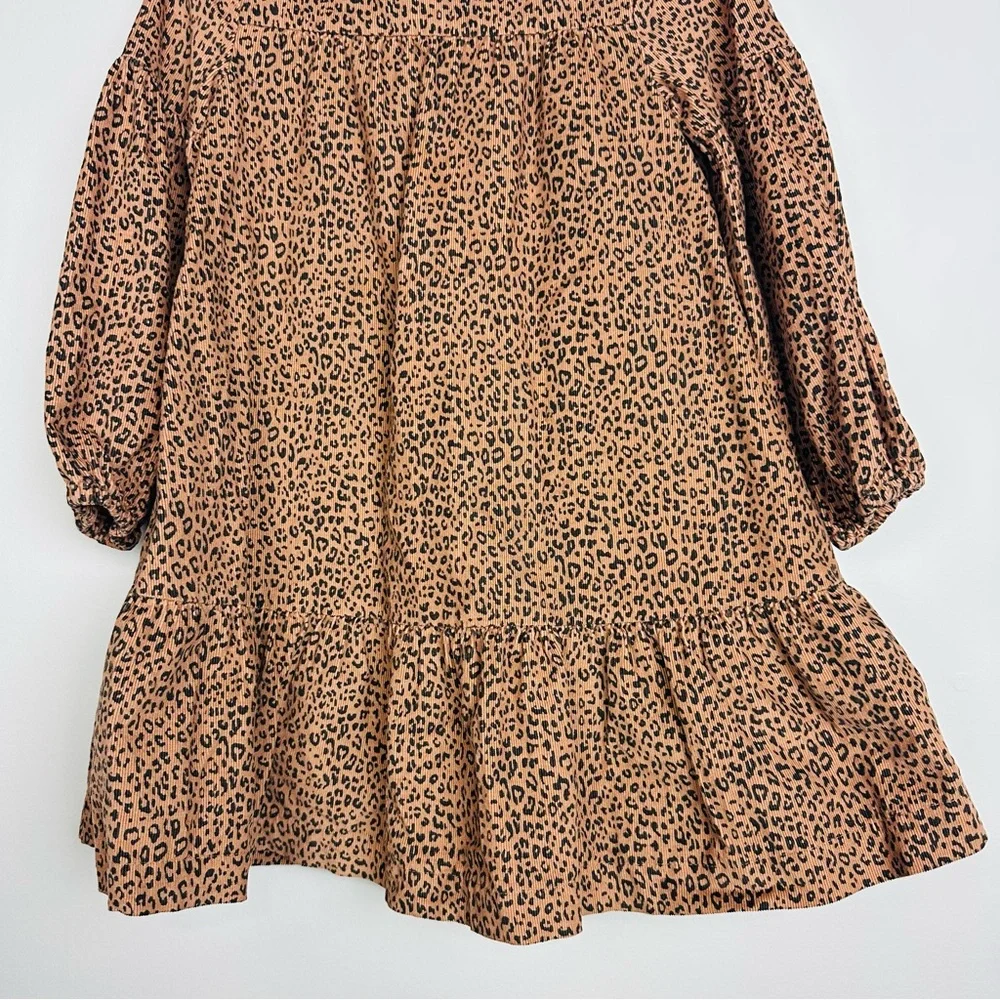 GAP Brown Leopard Print Kids Long Sleeve Dress Size 4 Years old